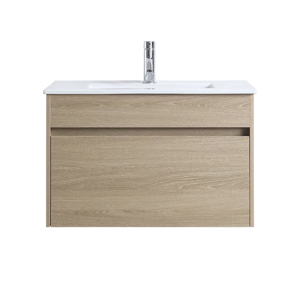 PLYWOOD WALL HUNG VANITY | 750MM | NATURAL OAK | DN