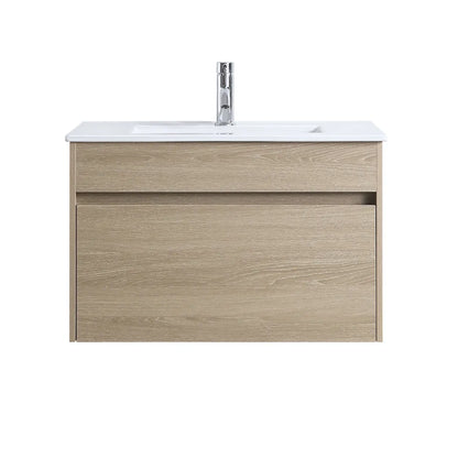 PLYWOOD WALL HUNG VANITY | 750MM | NATURAL OAK | DN