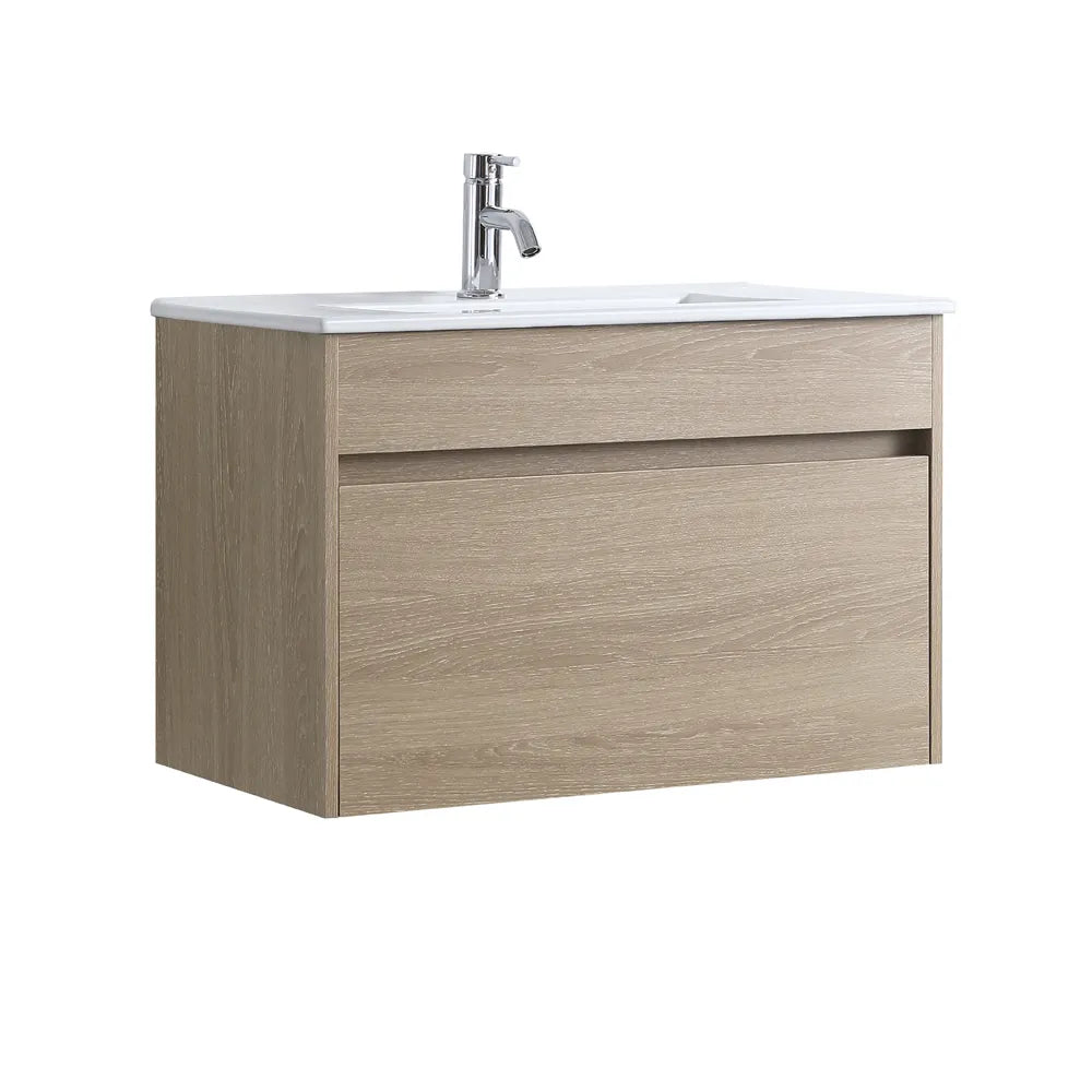 PLYWOOD WALL HUNG VANITY | 750MM | NATURAL OAK | DN