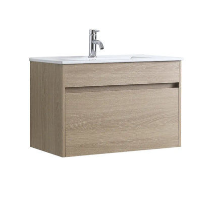 PLYWOOD WALL HUNG VANITY | 750MM | NATURAL OAK | DN