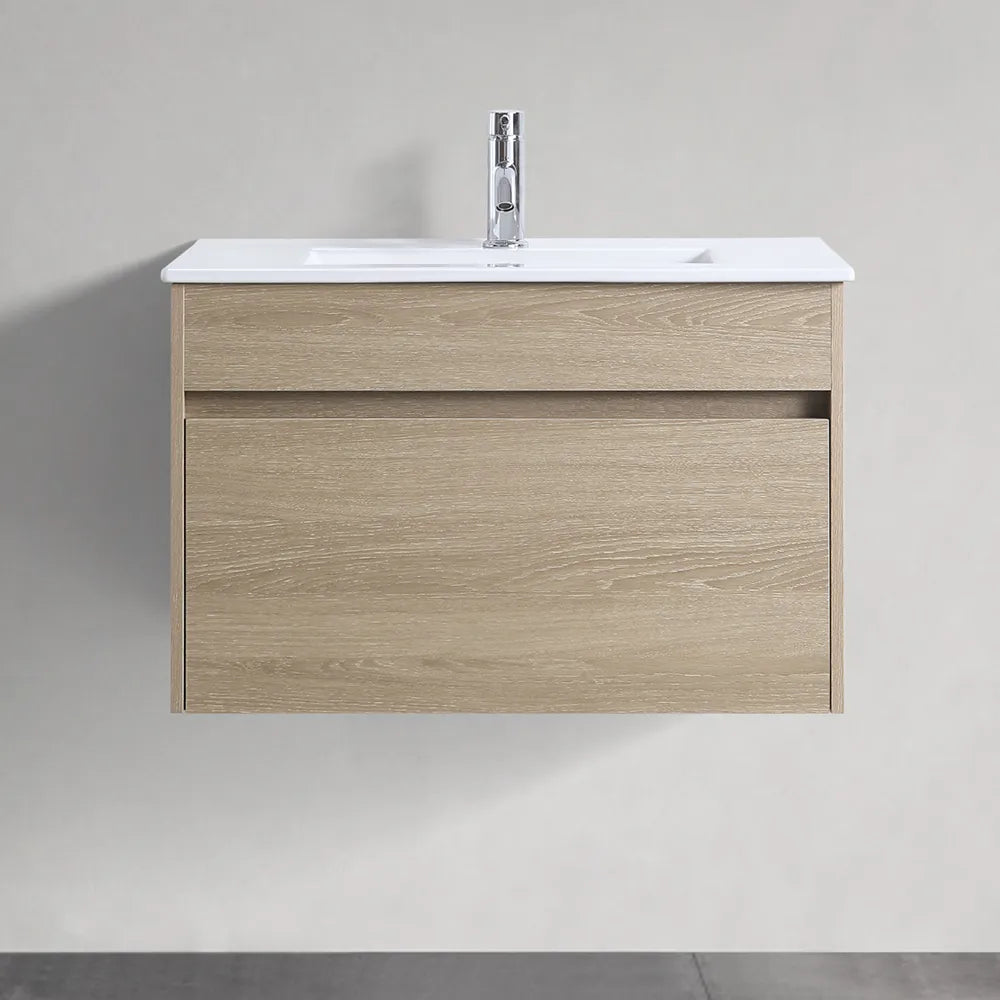 PLYWOOD WALL HUNG VANITY | 750MM | NATURAL OAK | DN