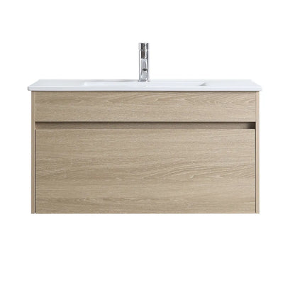 PLYWOOD WALL HUNG VANITY | 900MM | NATURAL OAK | DN