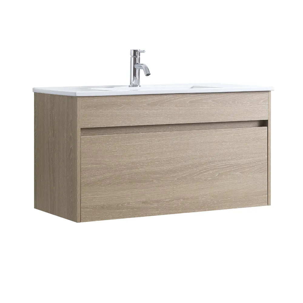 PLYWOOD WALL HUNG VANITY | 900MM | NATURAL OAK | DN