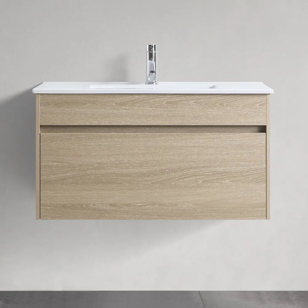 PLYWOOD WALL HUNG VANITY | 900MM | NATURAL OAK | DN