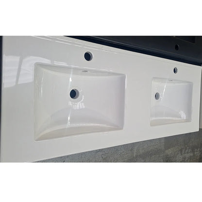 1200MM POLO GLOSS WHITE PLYWOOD FREESTANDING VANITY DOUBLE BASIN