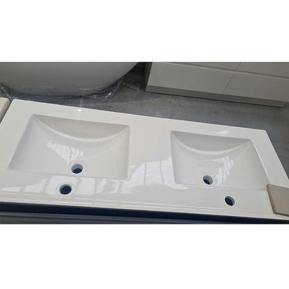 1200MM POLO GLOSS WHITE PLYWOOD FREESTANDING VANITY DOUBLE BASIN