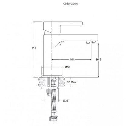 ENGLEFIELD STUDIO PIN LEVER BASIN MIXER CHROME