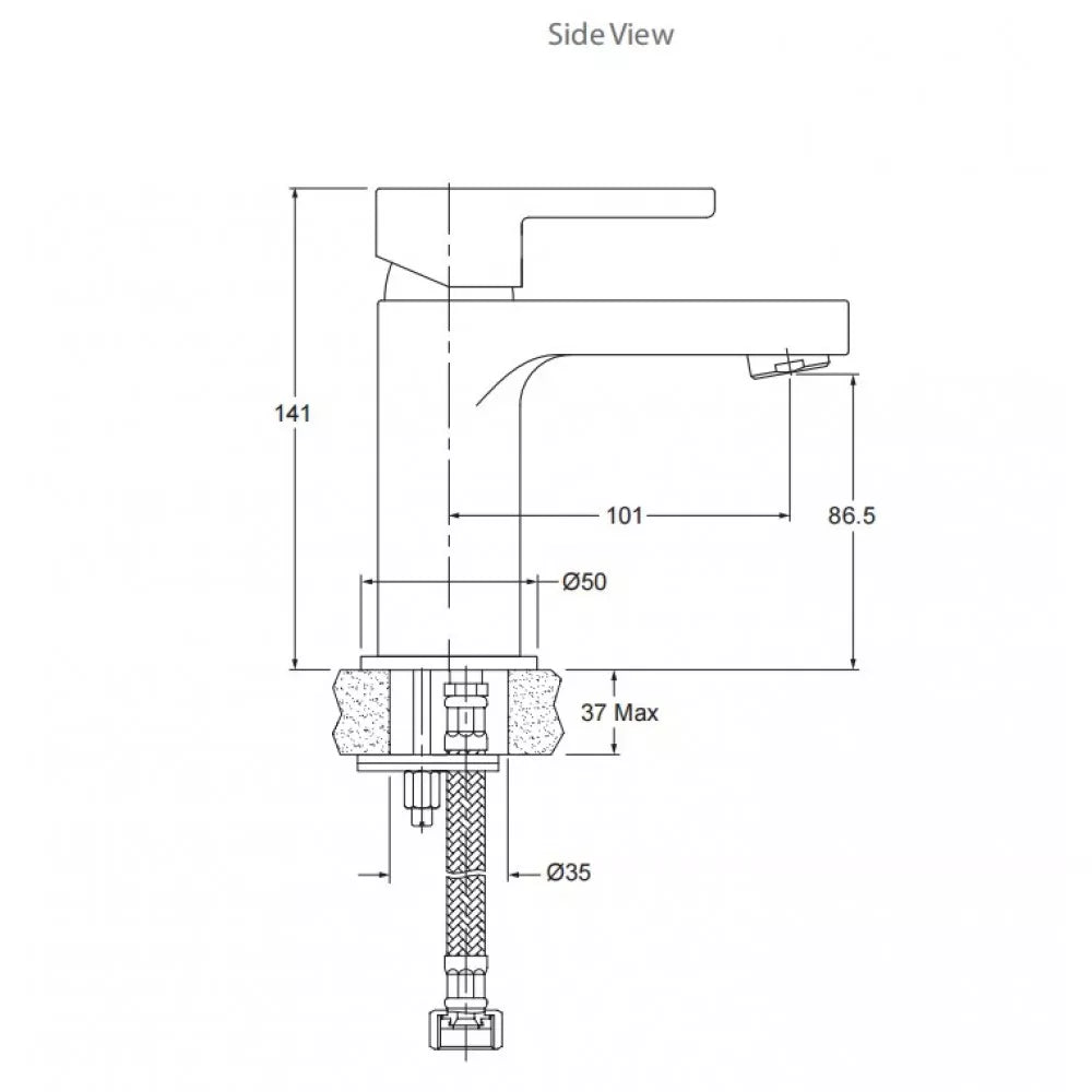 ENGLEFIELD STUDIO PIN LEVER BASIN MIXER MATTE BLACK