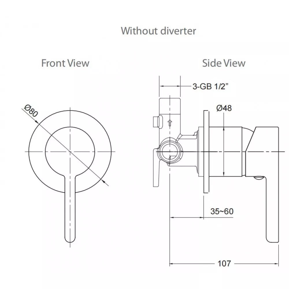 ENGLEFIELD STUDIO BATH/SHOWER MIXER PIN LEVER - BRUSHED NICKEL