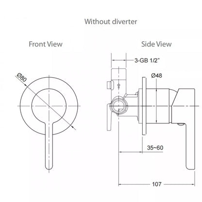 ENGLEFIELD STUDIO BATH/SHOWER MIXER PIN LEVER - BRUSHED NICKEL