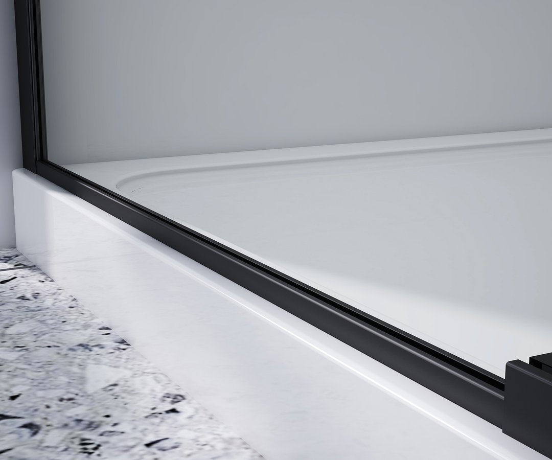 1400MM BLACK FRAMELESS SLIDING SHOWER DOOR