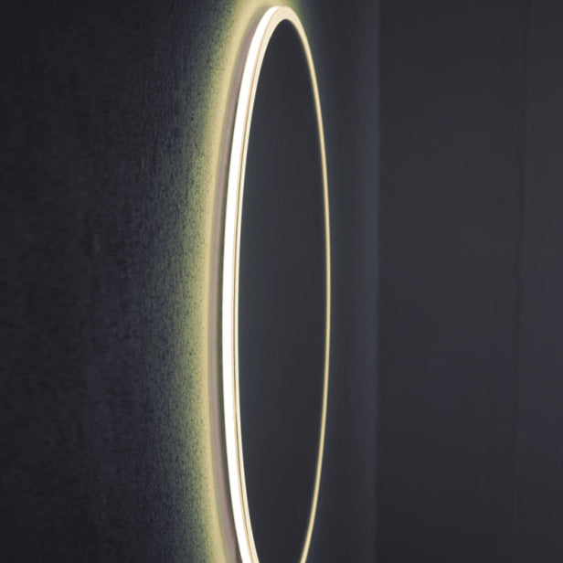 600MM HILTON ROUND LED MIRROR DN| DEMISTER | 3 COLOUR LIGHTS | 15MM EUPHOTIC RIM