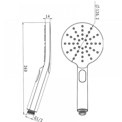 OPAL ROUND CHROME SHOWER SLIDE WITH SOAP DISH AND 5 FUNCTION HANDHELD SHOWER