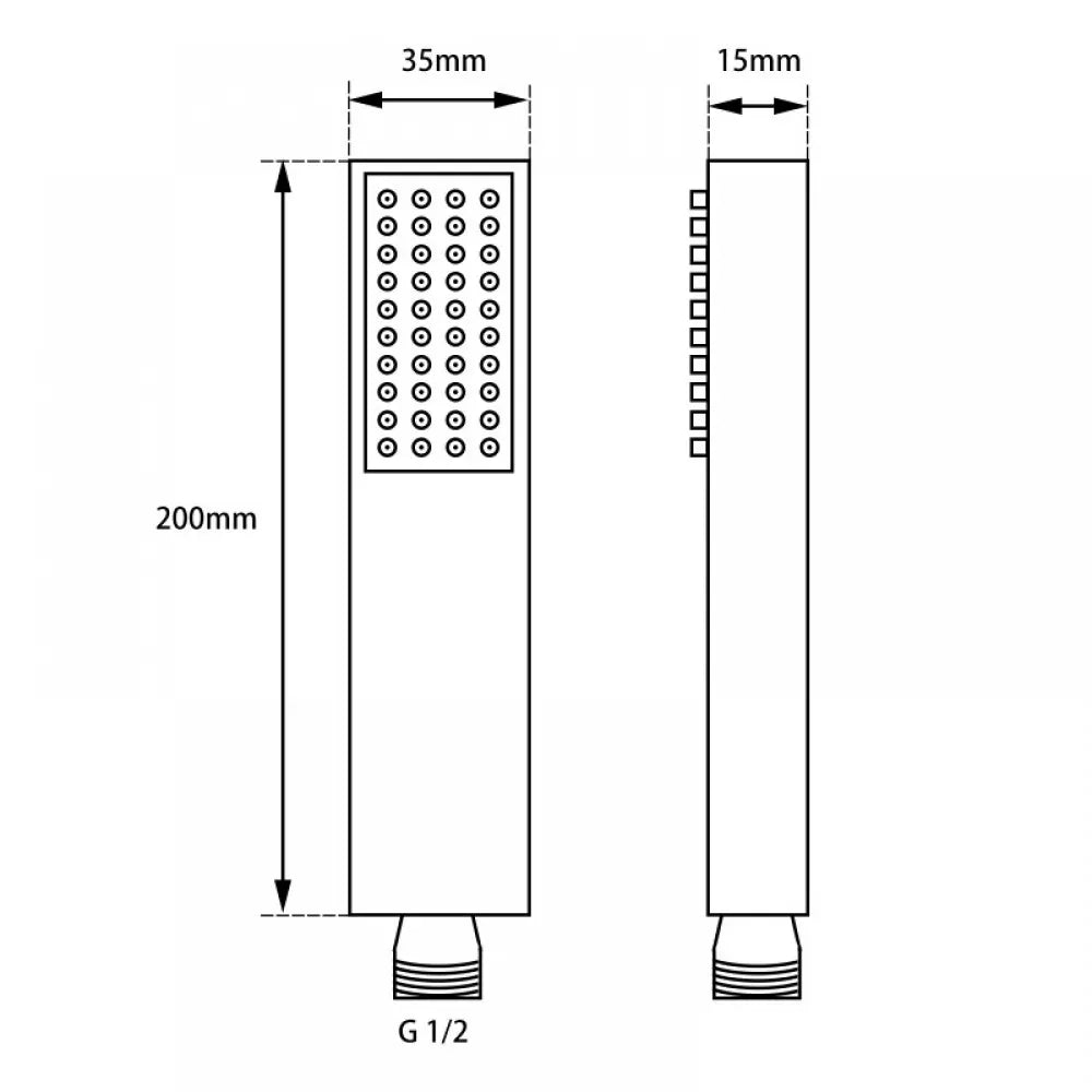 FUSION PREMIUM SQUARE RAIL DUAL RAIN SHOWER COLUMN - BRUSHED GUNMETAL GREY