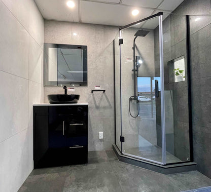 900X900 BLACK DIAMOND FRAMELESS SHOWER GLASS