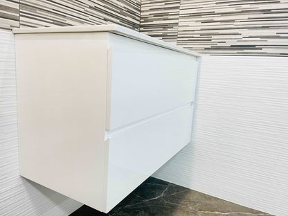 900MM NELSON GLOSS WHITE PLYWOOD WALL HUNG VANITY