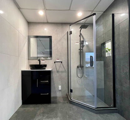 1000X1000MM BLACK DIAMOND FRAMELESS SHOWER GLASS