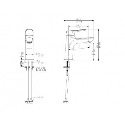 ELEMENTI CURA BASIN MIXER CHROME