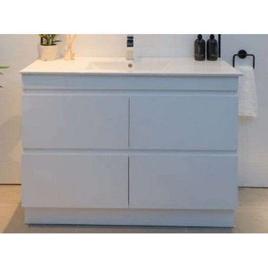 1200MM POLO GLOSS WHITE PLYWOOD FLOORSTANDING VANITY SINGLE BASIN