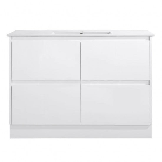 1200MM POLO GLOSS WHITE PLYWOOD FREESTANDING VANITY DOUBLE BASIN