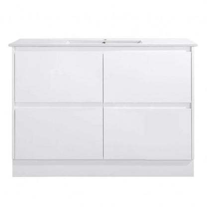 1200MM POLO GLOSS WHITE PLYWOOD FREESTANDING VANITY DOUBLE BASIN