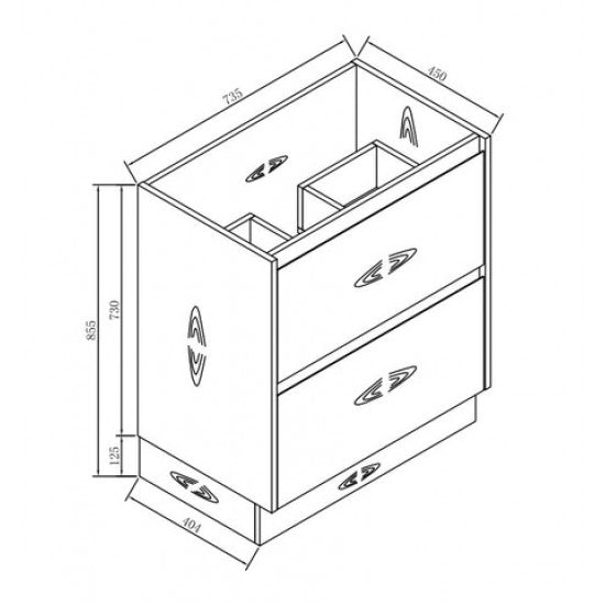 750MM POLO GLOSS WHITE PLYWOOD FREESTANDING VANITY WITH CERAMIC TOP