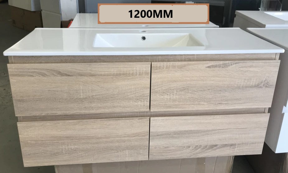 NELSON WALL HUNG VANITY | 1200MM | LIGHT OAK | PLYWOOD | SINGLE BASIN