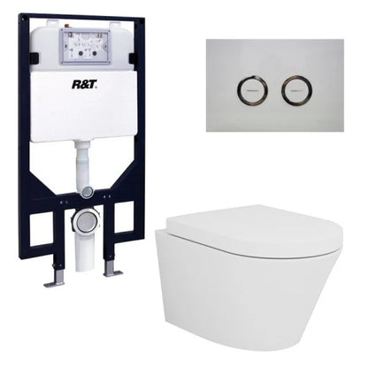 COSIMA-E RIMLESS WALL HUNG TOILET WITH FULL FRAME INWALL CISTERN