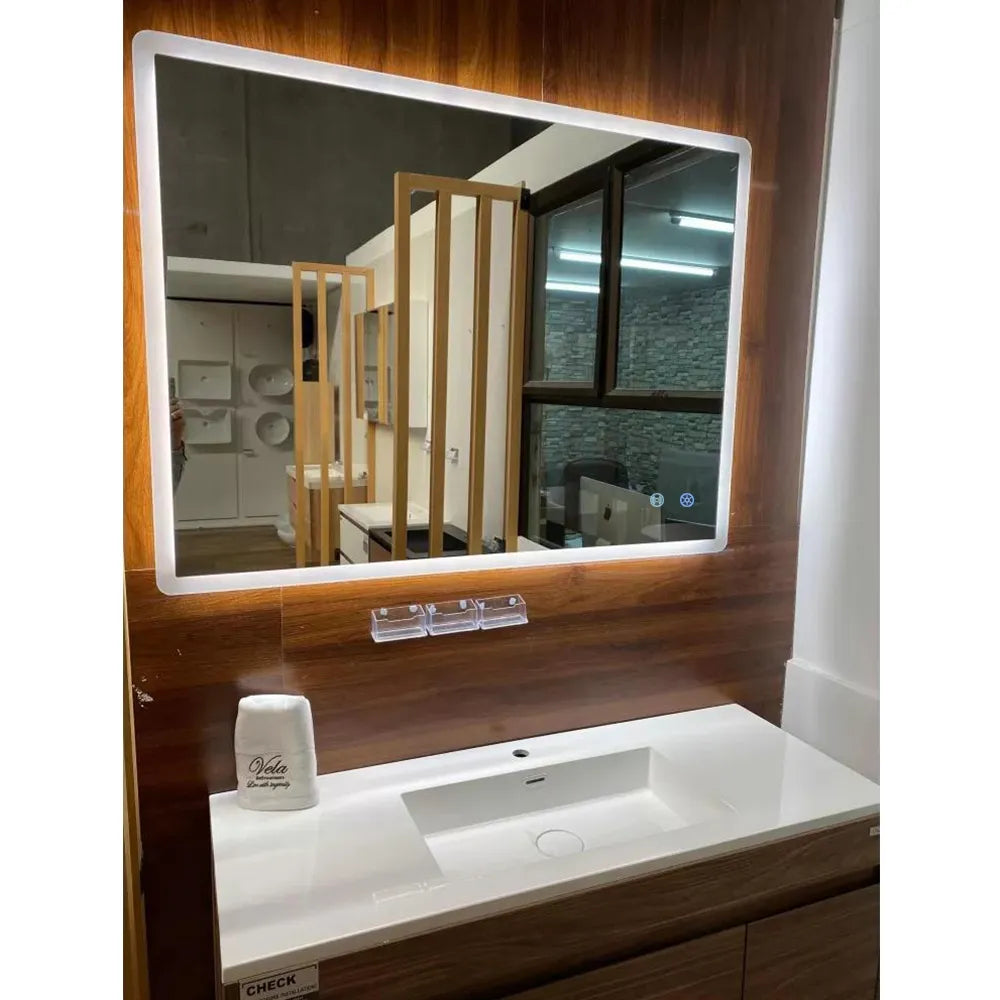 900X750MM RECTANGULAR LED MIRROR WITH MOTION SENSOR | DEMISTER | 3 COLOURS LIGHT