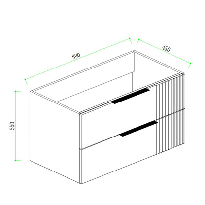 AURA WALL HUNG VANITY | 900MM | WHITE | PLYWOOD