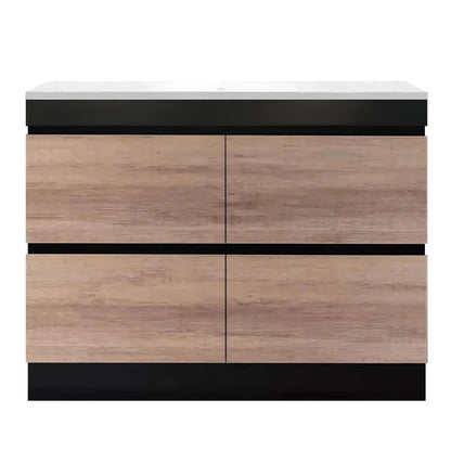 1200MM POLO BLACK & LIGHT OAK FREESTANDING VANITY SINGLE BASIN