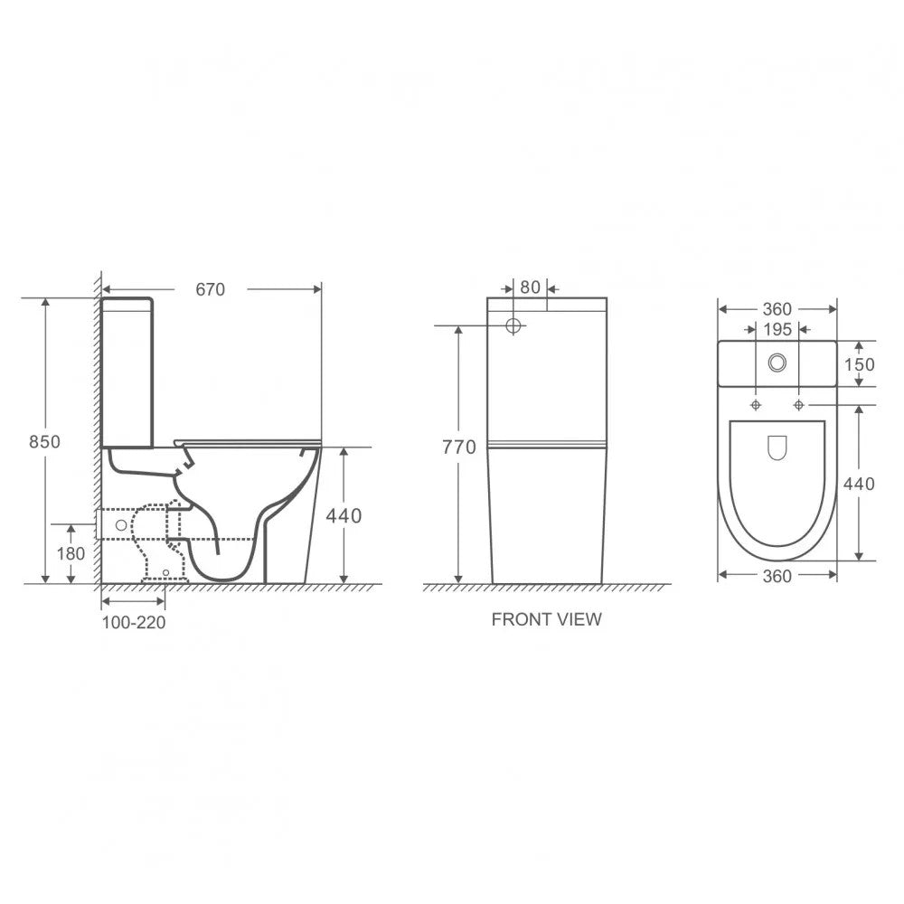 OPAL TORNADO COMFORT HEIGHT TOILET SUITE  670x360x850MM