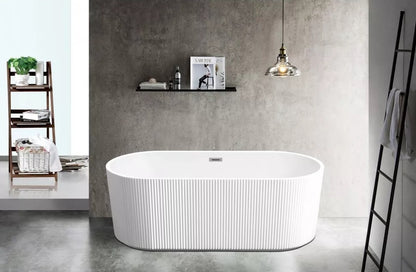 1700MM ROSE FLUTED V-GROOVE FREESTANDING BATH