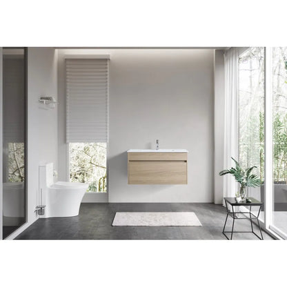 PLYWOOD WALL HUNG VANITY | 900MM | NATURAL OAK | DN