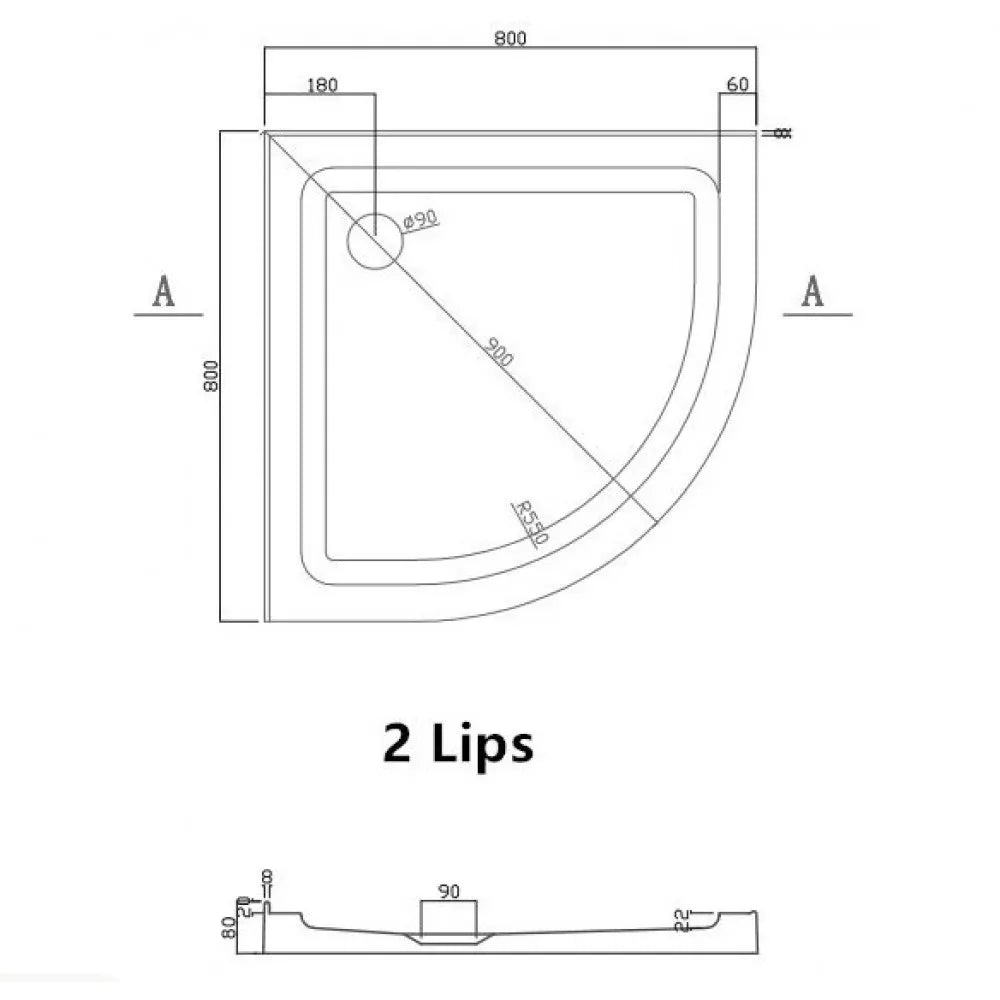 800X800MM ROUND SHOWER ENCLOSURE KIT - CHROME