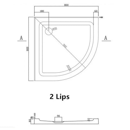 800X800MM ROUND SHOWER ENCLOSURE KIT - CHROME