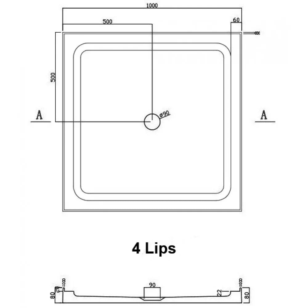 1000X1000MM SQUARE CHROME SHOWER ENCLOSURE KIT