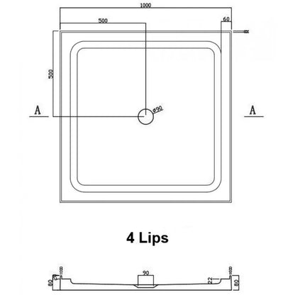 1000X1000MM SQUARE CHROME SHOWER ENCLOSURE KIT