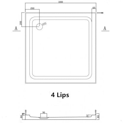 1000X1000MM SQUARE CHROME SHOWER ENCLOSURE KIT