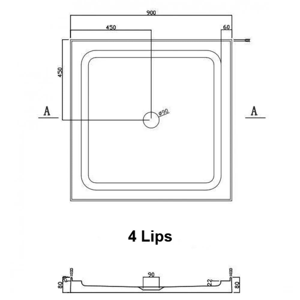 900X900MM SQUARE SHOWER ENCLOSURE KIT - CHROME