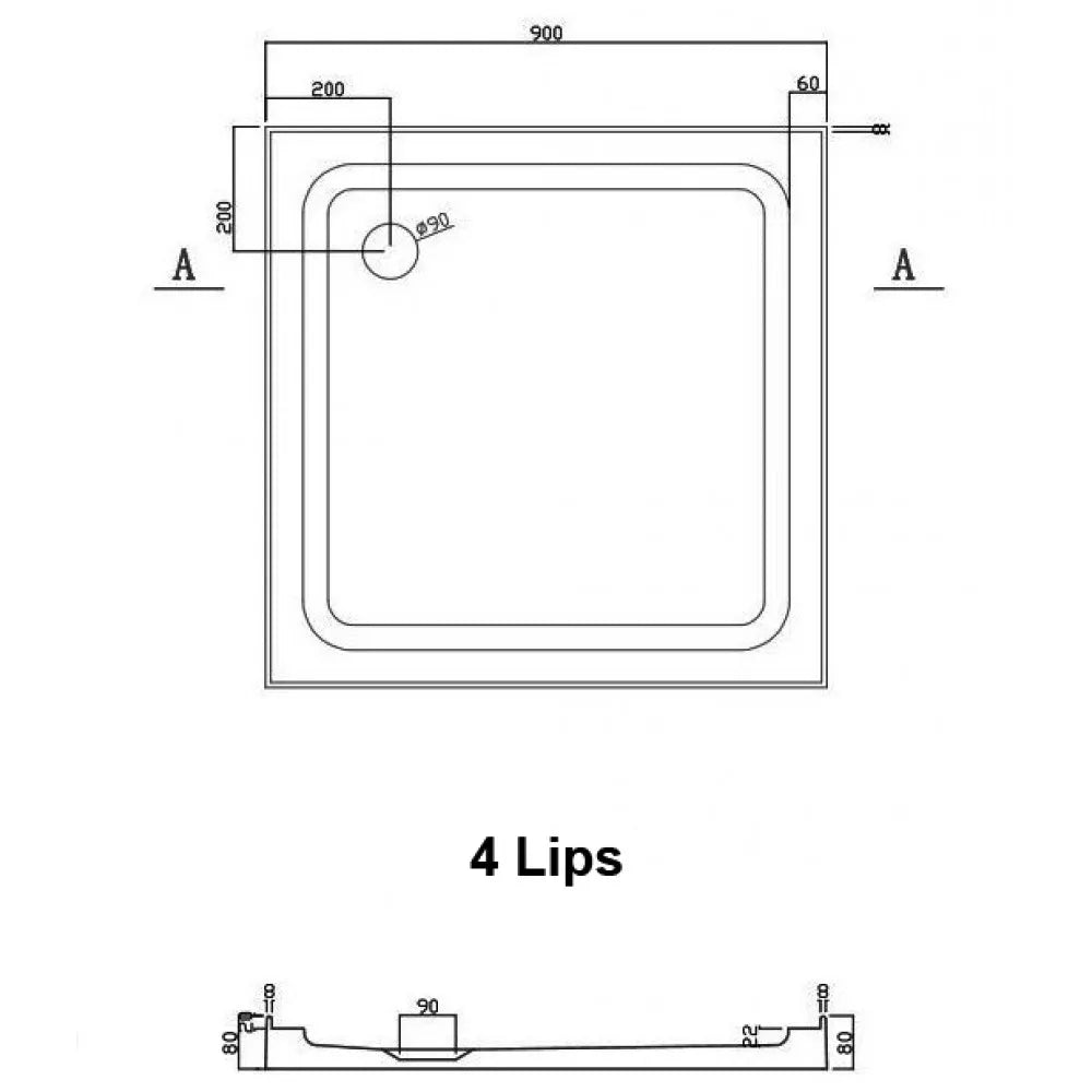 900X900MM SQUARE SHOWER ENCLOSURE KIT - CHROME