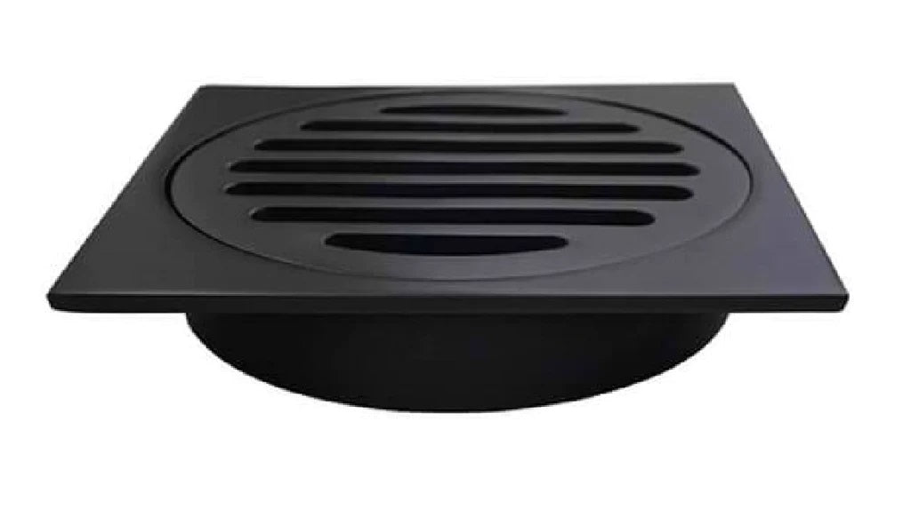 80MM SQUARE FLOOR DRAIN - MATTE BLACK