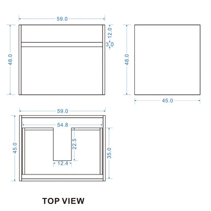 PLYWOOD WALL HUNG VANITY | 600MM | NATURAL OAK | DN