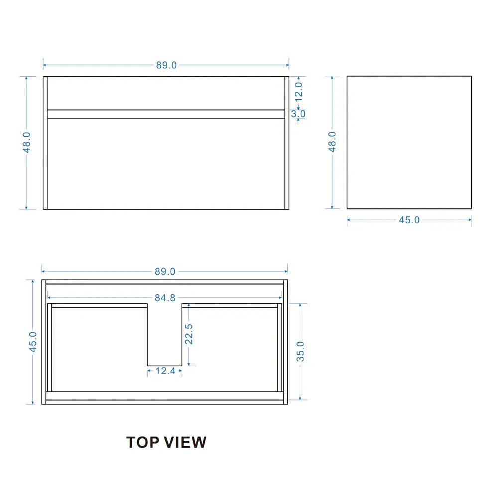 PLYWOOD WALL HUNG VANITY | 900MM | NATURAL OAK | DN