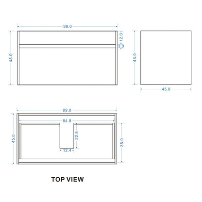 PLYWOOD WALL HUNG VANITY | 900MM | NATURAL OAK | DN