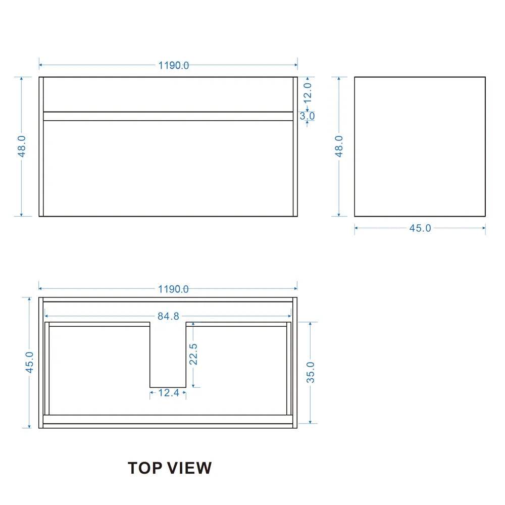 PLYWOOD WALL HUNG VANITY | 1200MM | SINGLE BASIN | NATURAL OAK | DN