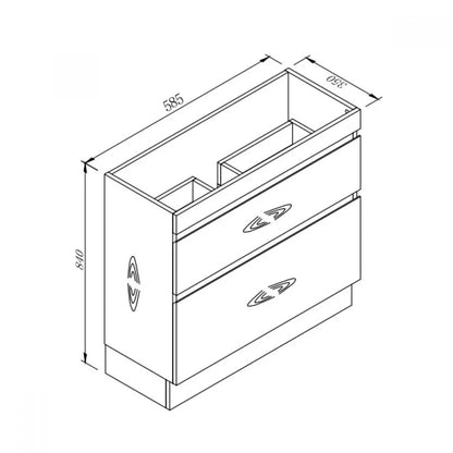 VALENTINA SLIM FLOOR STANDING VANITY | DARK OAK | 600MM | PLYWOOD