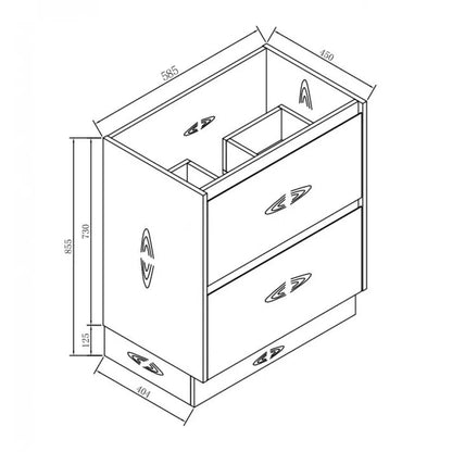 600MM POLO LIGHT OAK PLYWOOD FLOORSTANDING VANITY