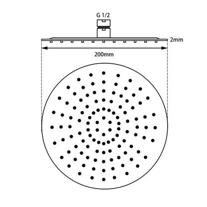 OPAL ROUND TWIN SHOWER COLUMN - MATTE BLACK