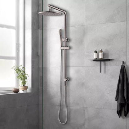 CHASE PREMIUM ROUND DUAL RAIN SHOWER COLUMN - BRUSHED NICKEL